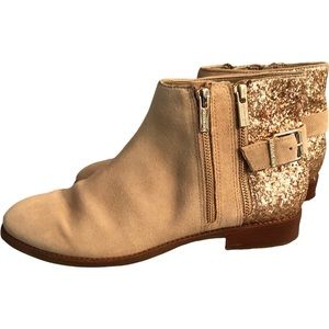 Gianni Bini Macke Suede Leather Ankle Boots, Glitter, Size 10, Good Condition